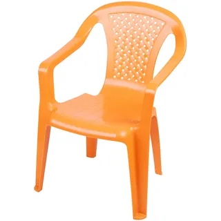 Spetebo Kinder Gartenstuhl aus Kunststoff - orange - Robuster Stapelstuhl für Kleinkinder - Monoblock Stuhl Kinderstuhl Spielstuhl Sitz Möbel stapelbar für Außen