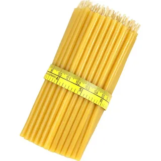 Nklaus dünne Bienenwachs Ritual Kerzen 14 cm gelb 100 St.