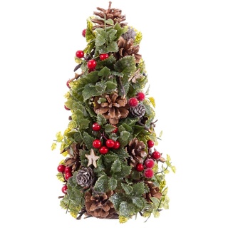 BigBuy Christmas Weihnachtsschmuck Rot Mehrfarbig Kunststoff Schaum Tannenzapfen Weihnachtsbaum 18 x 18 x 30 cm