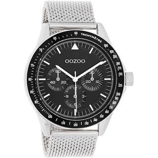 Oozoo Herren Armbanduhr Timepieces Analog Metall Mesh silber UOC11113