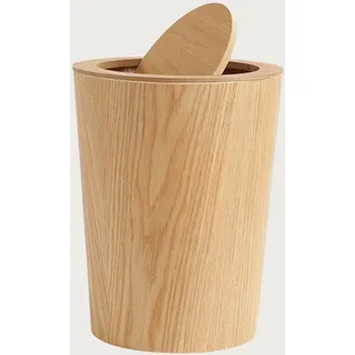 DRSFF Großer Holz Mülleimer Can Badezimmer Küche Fraxinus Mandshurica Müllcontainer | Home Flip Mülleimer Schlafzimmer Büro Alt Papierkorb
