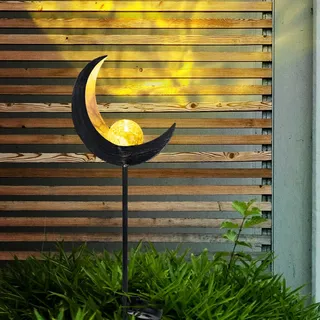 GLOBO Solarleuchte Glas Metall Dämmerungssensor spritzwassergeschützt bronze
