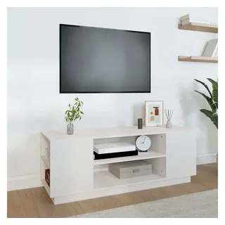 vidaXL TV-Schrank Lowboard 110x35x40,5 cm Weiß Massivholz