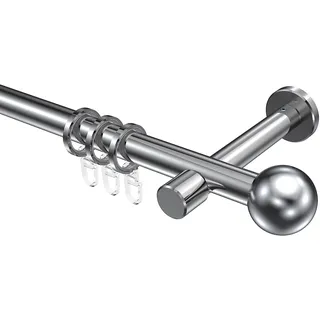 Interdeco Gardinenstangen Chrom aus Metall 20 mm Ø Prestige Luino, 180 cm