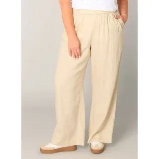 Base Level Curvy Yula Leinenhose loose fit beige 46