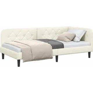Eckbettgestell Creme 100 x 200 cm Samt - Creme