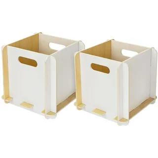 HMF Aufbewahrungsbox 25 x 25 x 25 cm 2-tlg. weiß