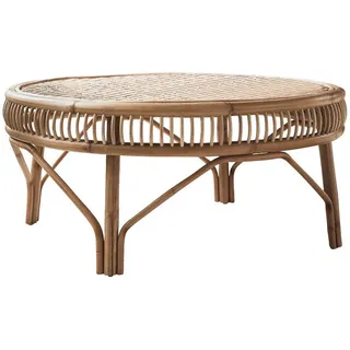Tikamoon Couchtisch, Natur, Naturmaterialien, Rund, 90x40x90 cm, Wohnzimmer, Wohnzimmertische, Couchtische
