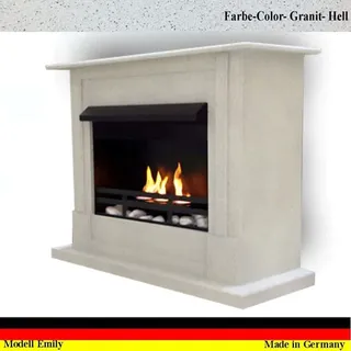 Gelkamin Ethanolkamin Emily Deluxe Granit hell incl. 1 L Brenner aus Edelstahl