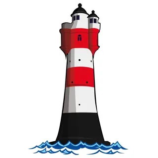 Samunshi® Wandtattoo Leuchtturm 'Roter Sand' Deutsche Bucht Leuchtfeuer - 53x80cm