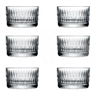 Pasabahce Dessertschale Dessertschale Rain 6er-Set Snack-/Tapas-Schalen aus Glas, Glas, (6er Set, 6-tlg)