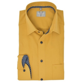 MARVELIS Businesshemd Businesshemd - Comfort Fit - Langarm - Einfarbig - Ocker gelb 45