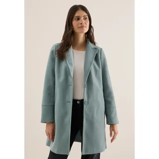 Wollmantel CECIL, Damen, Gr. XL (44), grün (ice hill grün), Stoff, Obermaterial: 90% Polyester, 10% Viskose. Futter: 100% Polyester, unifarben, comfort fit ca. Mitte Oberschenkel, V-Ausschnitt, abgesteppt, Mäntel, mit Reverskragen