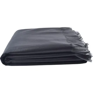 Wohndecke ZOEPPRITZ1828 "Soft-Vegan Fringe", schwarz, B:135cm L:190cm, Mischgewebe, Polyester, Viskose, Wohndecken, Wohndecke, edle Doubleface Kunstlederdecke