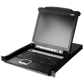 ATEN CL5708M DE KVM-Switch, 8-Port 17"-LCD Single Rail (PS/2-USB VGA) DE-Layout