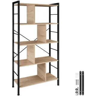 Tectake Regal 75,5 x 30 x 155 cm Braun