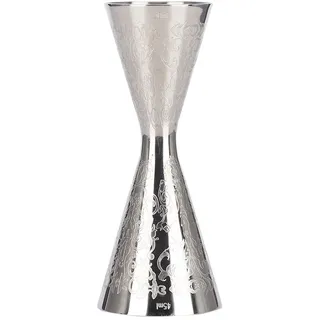 Nikou Jigger Edelstahl mit Skala Messbecher, Cocktail Messbecher Dual Measuring Cups 30ml 45ml Schönes Getränk Weinzubehör für Bars und Wohnungen, Silber