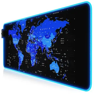 Titanwolf Gaming Mauspad XL Weltkarte blau