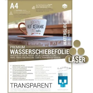 Skullpaper Dekorationsfolie Premium Wasserschiebefolie für Laserdrucker, (8St), bestempelbar weiß