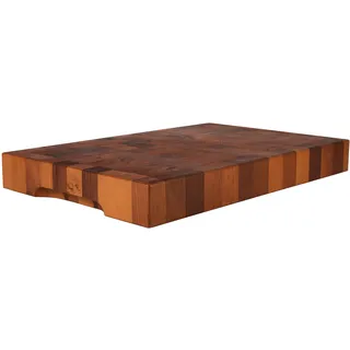 Cuisine Romefort | Hackblock aus Thermobuche Stirnholz | Massives Schneidebrett mit Griffen | Holz Geölt (XXL | 60 x 40 x 7 cm)
