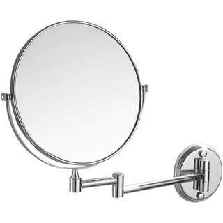 Make-up-Kosmetikspiegel, zweiseitiger Wandmontage-Schönheitsspiegel 3-fache Vergrößerung Badezimmerspiegel 360 ° schwenkbarer ausziehbarer Kosmetikspiegel, Gold (Antik 8 Zoll) (Silber 8 Zoll)
