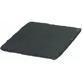 Novaliv Schieferplatte quadratisch I 15x15x0,5 cm I Schiefer Platte Schieferteller Servierteller Servierplatte Schiefer Steinplatte Frühstücksplatte