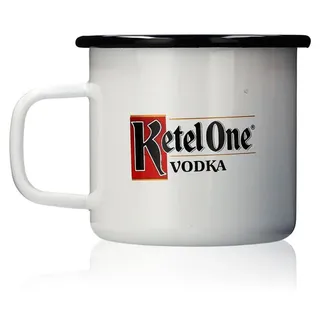 Ketel One Glas 0,37l Metall Tasse Henkelglas Henkelbecher Gläser Cocktail Vodka - Weiß