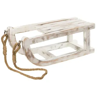 Holz Deko Schlitten shabby weiß - 40cm - Weihnachten Winter Fensterbank Tisch