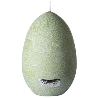 Fink Tafelkerze Stumpenkerze Eikerze Ei Krakelee Grün Weiß (12cm)