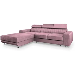 Masseno Ecksofa, Lila, Metall, 3-Sitzer, L-Form,L-Form, 267x190 cm, Wohnzimmer, Sofas & Couches, Wohnlandschaften, Ecksofas