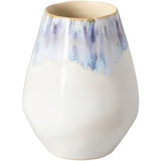 Costa Nova Vase, Weiß, Hellblau, Keramik, oval, 15 cm, Handmade in Europe, handgemacht, Dekoration, Vasen, Keramikvasen
