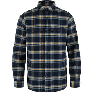 Fjällräven Övik Heavy Flannel Langarmhemd Dark Navy/Buckwheat Brown XL