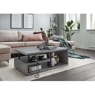 freiraum Couchtisch 5052-30.05, in Grau Stein Optik, MDF - 110x42x60cm (BxHxT) grau