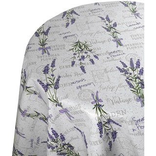 Wachstuchtischdecke Wachstuch Tischdecke Gartentischdecke Rund Oval Lavendel Provence Rund 120 cm abwaschbare Wachstischdecke