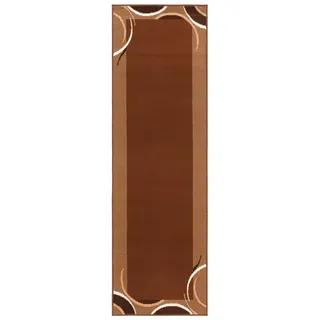 OTTO home Läufer Noah, rechteckig, Höhe: 7 mm, mit Bordüre, Läufer, Brücke, Kurzflor, verspieltes Design, elegant braun 80 cm x 250 cm x 7 mm