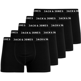 Jack & Jones Herren Boxershort JACHUEY TRUNKS 5er Pack Schwarz Normaler Bund XL