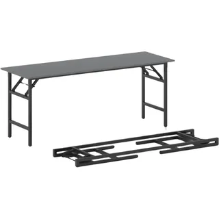 Klapptisch FAST READY, 170x50 cm, schwarzes Metallgestell, Graphit