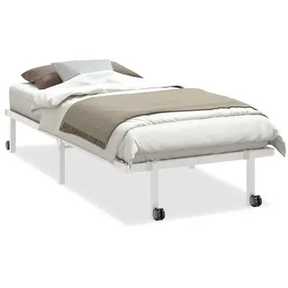 vidaXL Bettgestell ohne Matratze Klappbar Weiß 90x200 cm Stahl