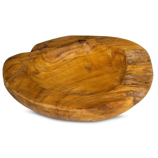 Levandeo® Dekoschale, Schüssel Schale Teakholz 30cm Teak Massiv Holz Obstschale Holzschale 30 cm