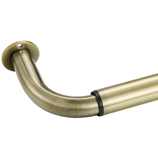 Mayrhyme Gardinenstange zur Raumverdunkelung, 71,1-121,9 cm, Wickel-Design, extra dick, 2,5 cm Durchmesser, einzelne Gardinenstange, ausziehbare Metallstange, Set mit Fensterbehandlung (Antik-Bronze