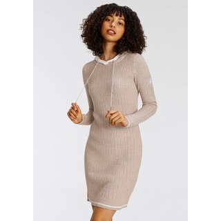 KangaROOS Strickkleid, mit Kapuze und Kordelzug, aus Feinstrick, Gr. 50 - N-Gr, beige-meliert, , 13650421-50 N-Gr