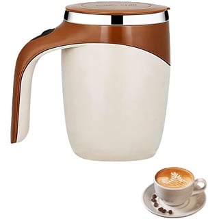 LUFEIS Selbstrührende Tasse, Selbstmischende Kaffeetasse, Automatische magnetische Rührtasse, 380 ml elektrische Rührtasse für Kaffee, Milch, Heiße Schokolade (Braun)