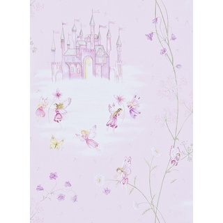Fairy Castle - Kindertapete von Sanderson - Pink