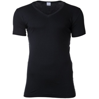 NOVILA Herren T-Shirt - V-Ausschnitt, Natural Comfort, Feininterlock Schwarz L