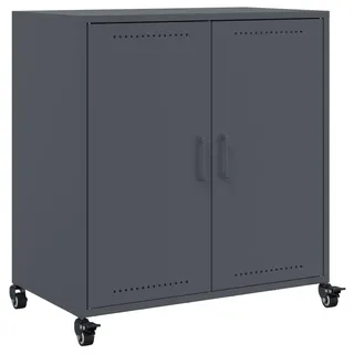 vidaXL Sideboard, Kommode mit Stauraum Rollen, Beistellschrank für Wohnzimmer Schlafzimmer Büro, Anrichte Schrank, Anthrazit Kaltgewalzter Stahl