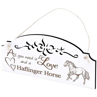 Dekolando Hängedekoration Haflinger Pferd Deko 20x10cm All you need is Love weiß