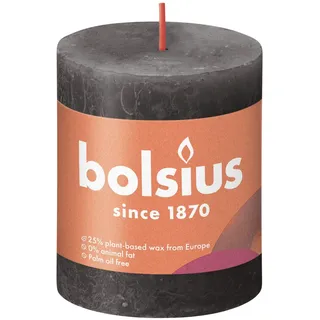 Bolsius Rustik Stumpenkerze 8 x 6.8 cm stürmisches grau
