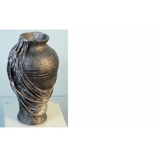 JVmoebel Skulptur XXL Vase Tisch Dekoration Deko Vasen Antik Stil Figur Kelch Rom 45cm schwarz