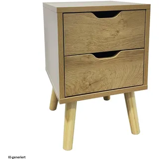 Hti-Living Nachtschrank Thekla 1 x 1 x 1 cm Braun