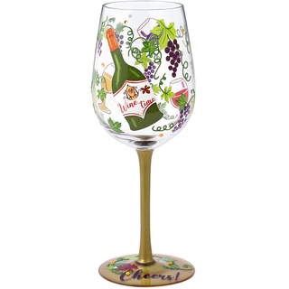 NymphFable Bunte Weinglas Handbemalt 15oz Rotweinglas Cocktailgläser Neuheit Geschenk für Geburtstage, Hochzeiten, Valentinstag